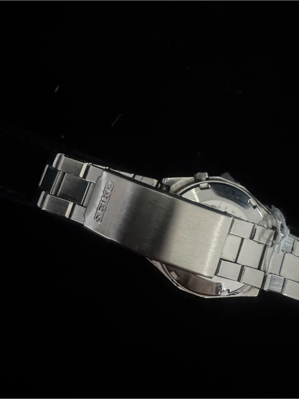 Seiko Black Dial Stainless Silver Bracelet Watch